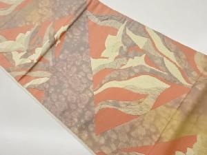 ふくれ織草花模様織出し洒落袋帯